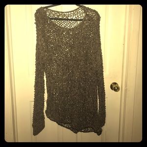 Brown/Black, extra long, wide weave sweater. NWOT
